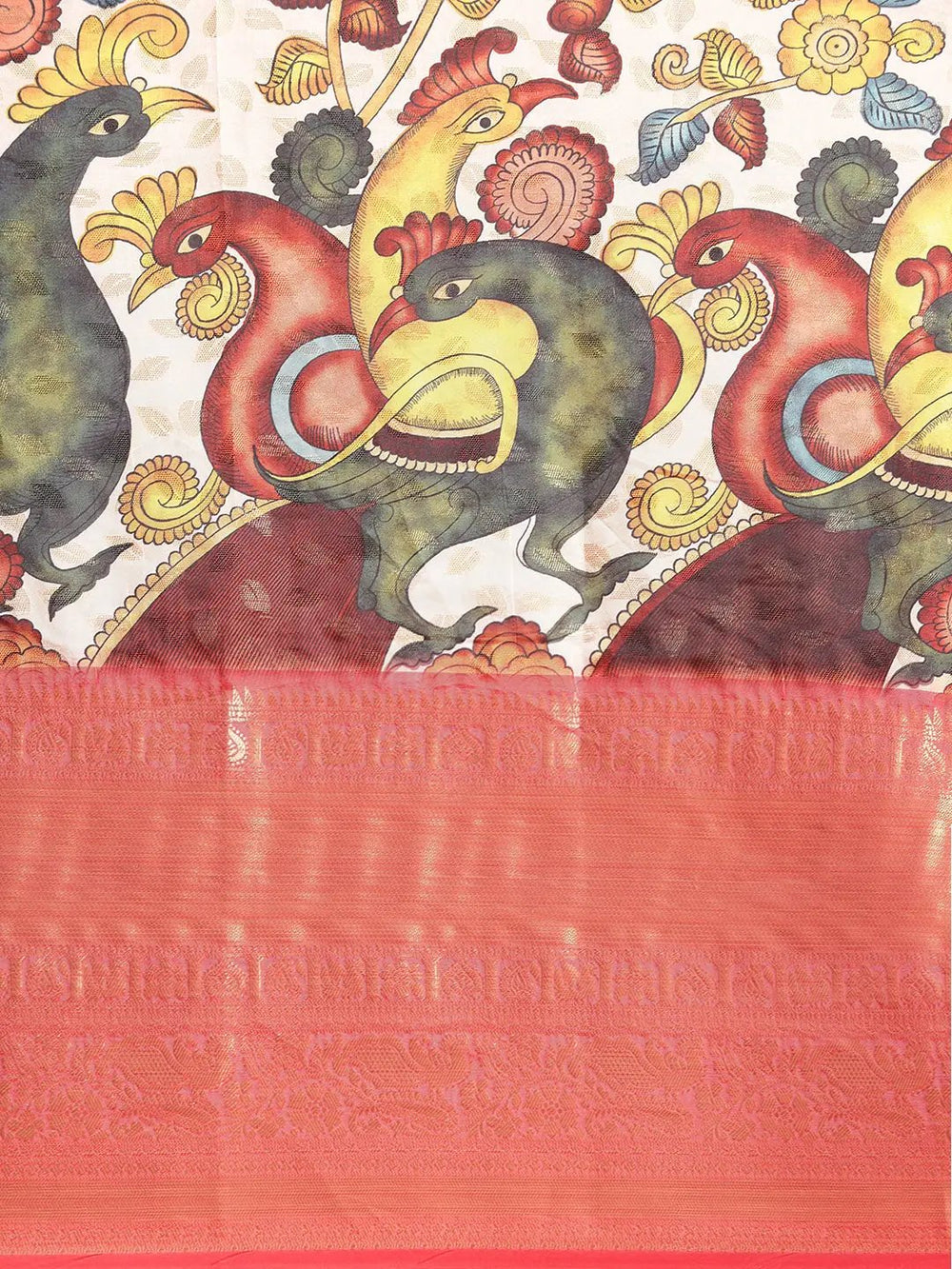 Kalamkari Pattu Banarasi Silk Saree 