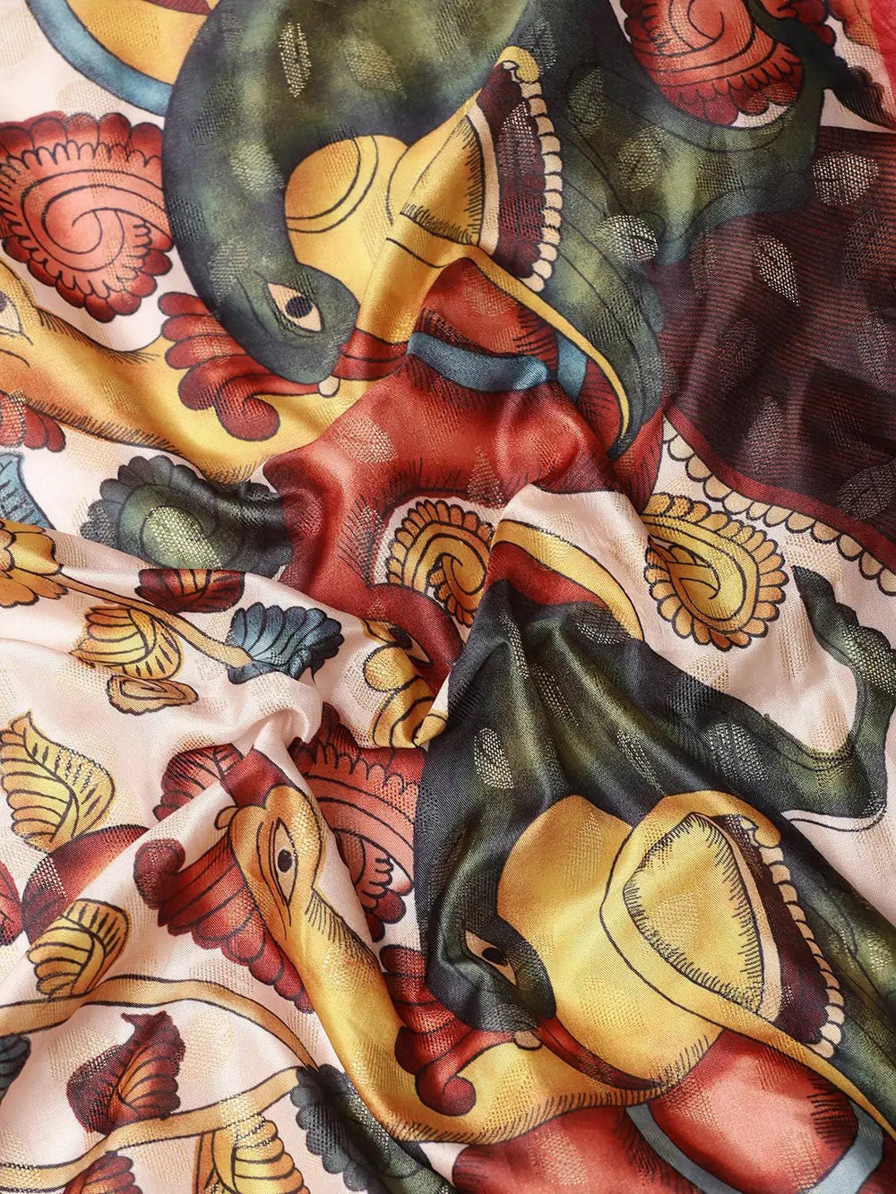 Kalamkari Pattu Banarasi Silk Saree 