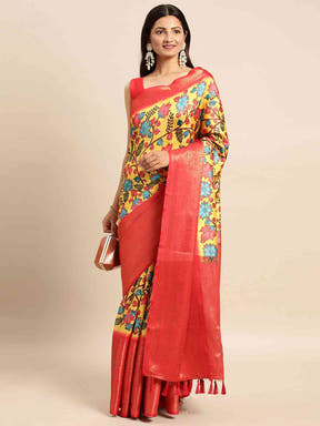 Kalamkari Pattu Banarasi Silk Saree 