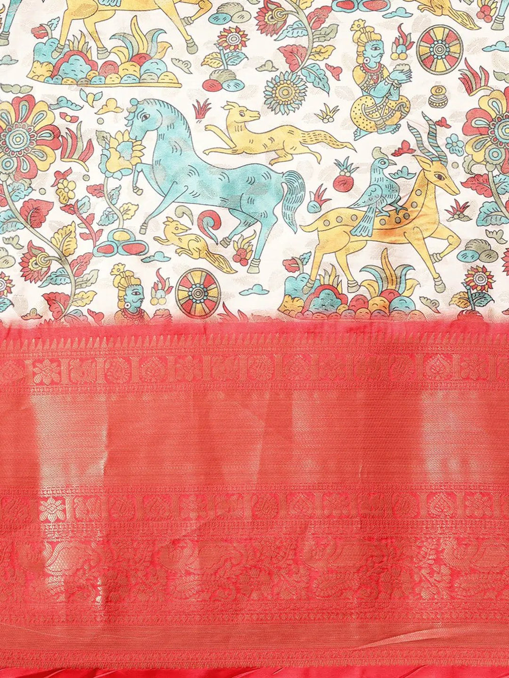 Kalamkari Pattu Banarasi Silk Saree 