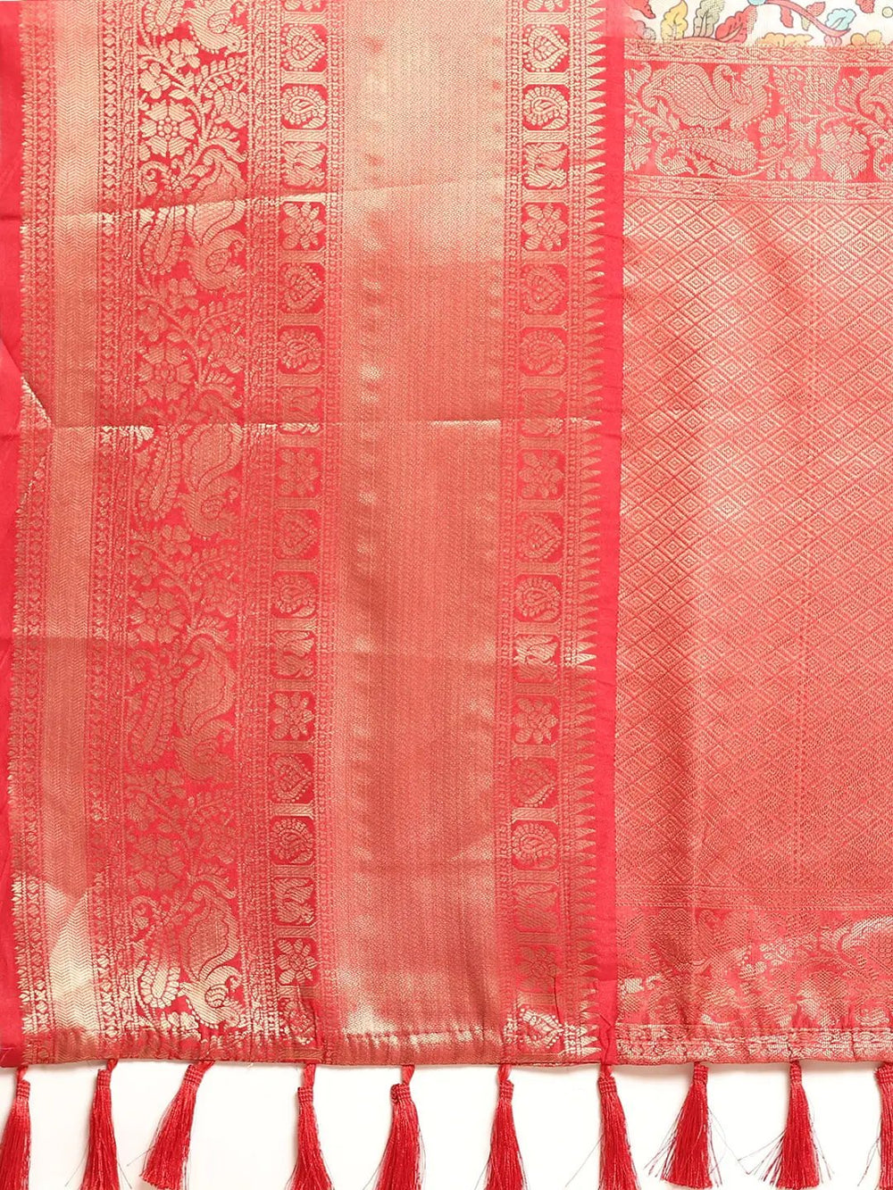 Kalamkari Pattu Banarasi Silk Saree 
