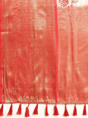 Kalamkari Pattu Banarasi Silk Saree 