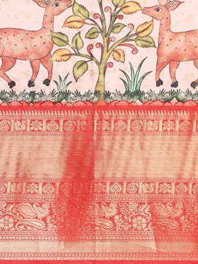 Kalamkari Pattu Banarasi Silk Saree 