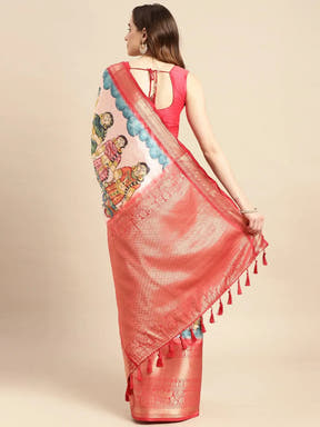 Kalamkari Pattu Banarasi Silk Saree 