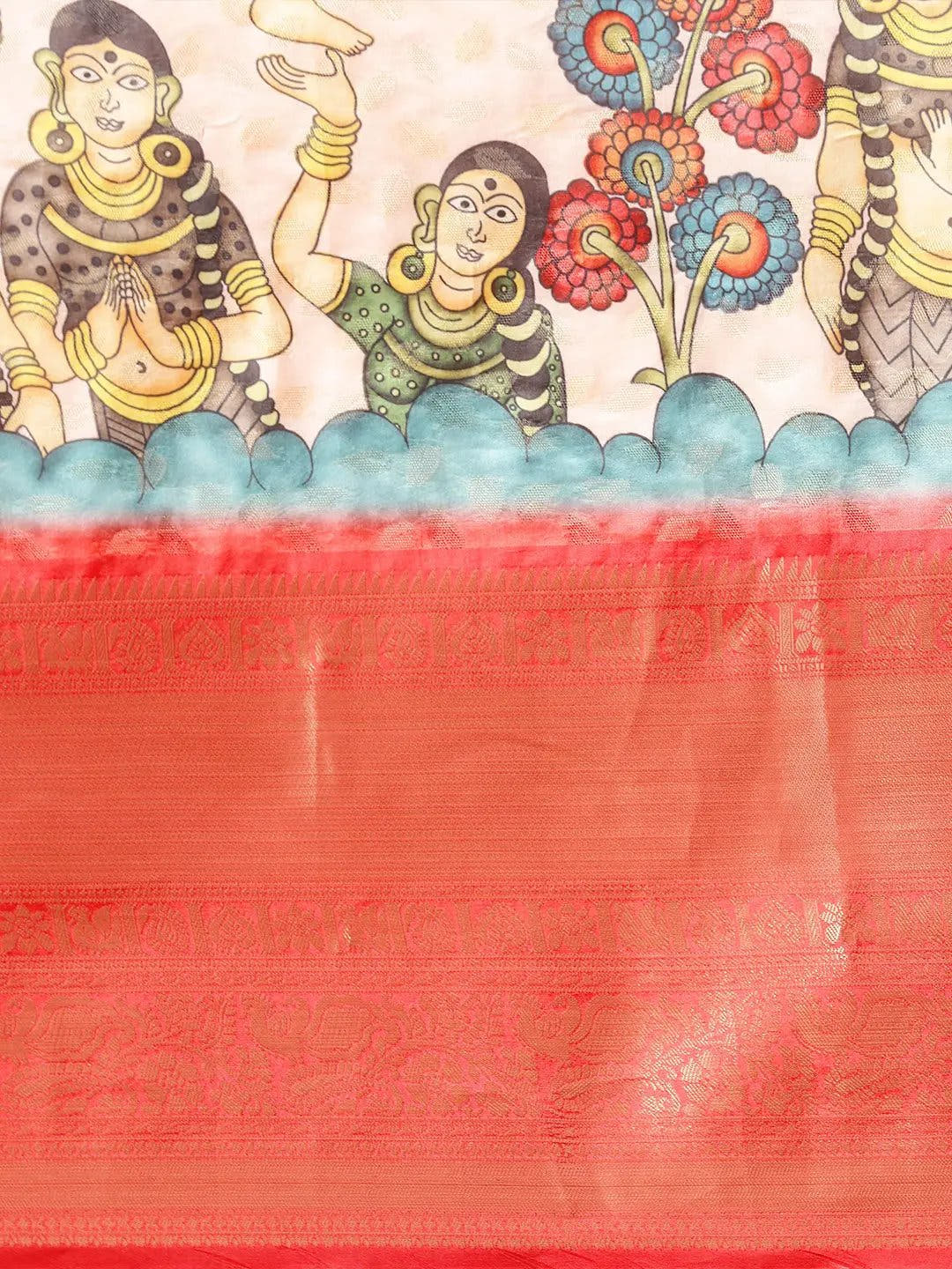 Kalamkari Pattu Banarasi Silk Saree 
