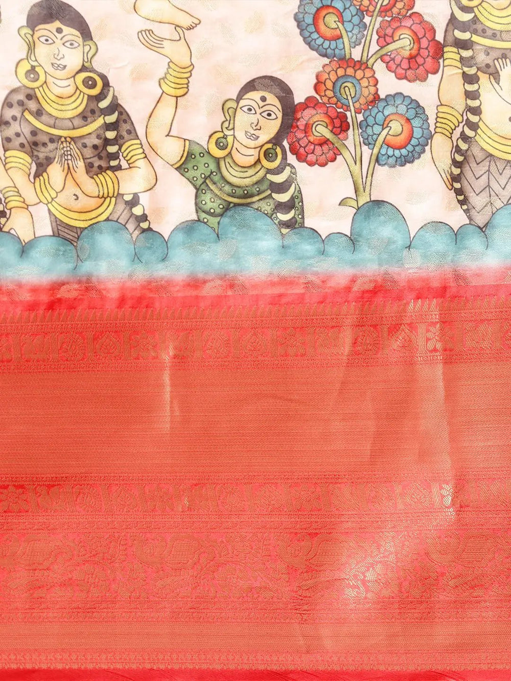 Kalamkari Pattu Banarasi Silk Saree 