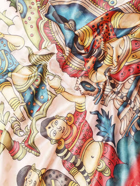 Kalamkari Pattu Banarasi Silk Saree 