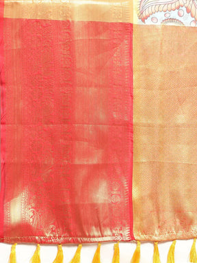 Kalamkari Pattu Banarasi Silk Saree 