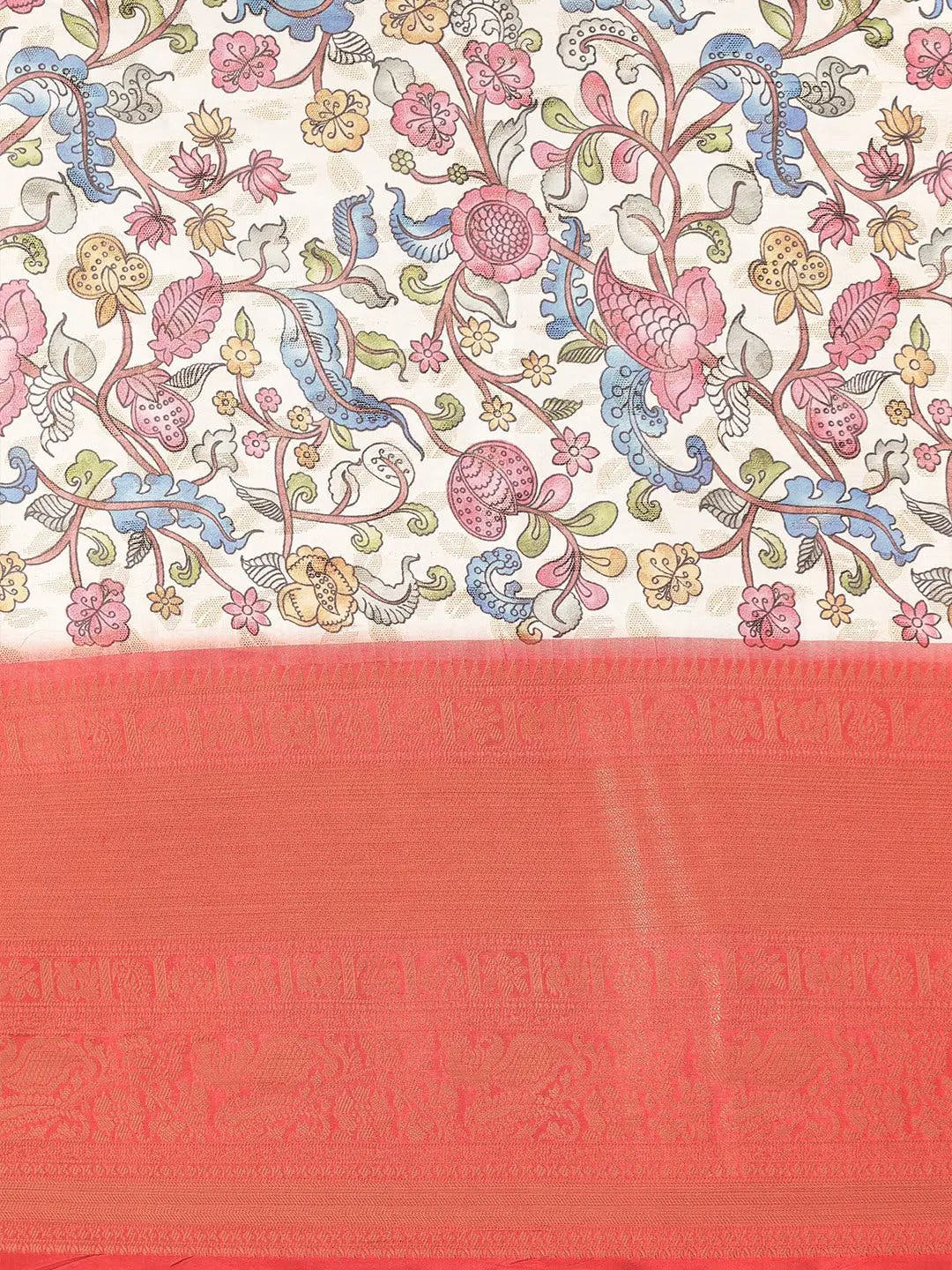 Kalamkari Pattu Banarasi Silk Saree 