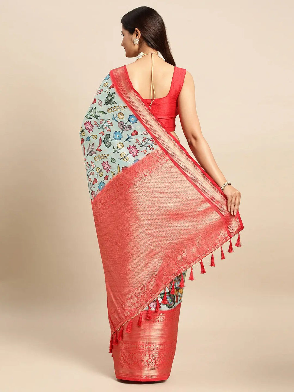 Kalamkari Pattu Banarasi Silk Saree 