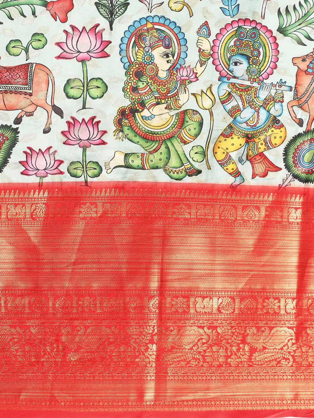 Kalamkari Pattu Banarasi Silk Saree 
