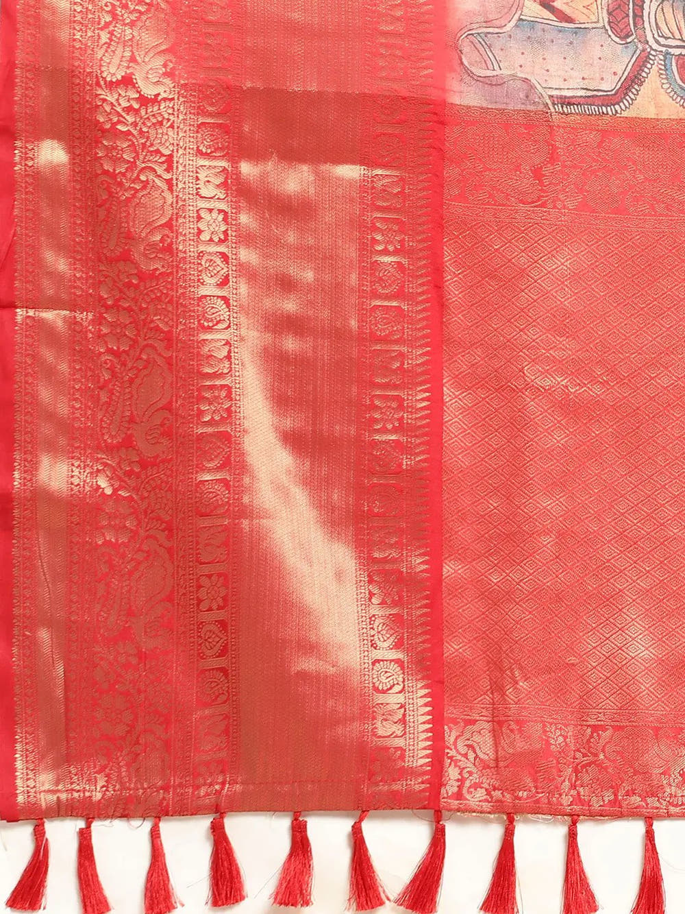 Kalamkari Pattu Banarasi Silk Saree 