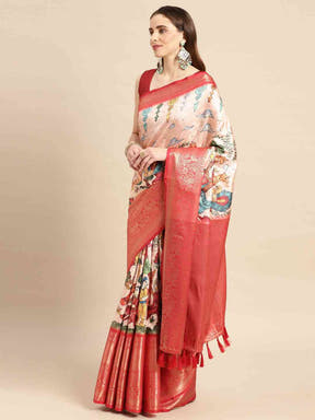 Kalamkari Pattu Banarasi Silk Saree 
