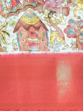 Kalamkari Pattu Banarasi Silk Saree 