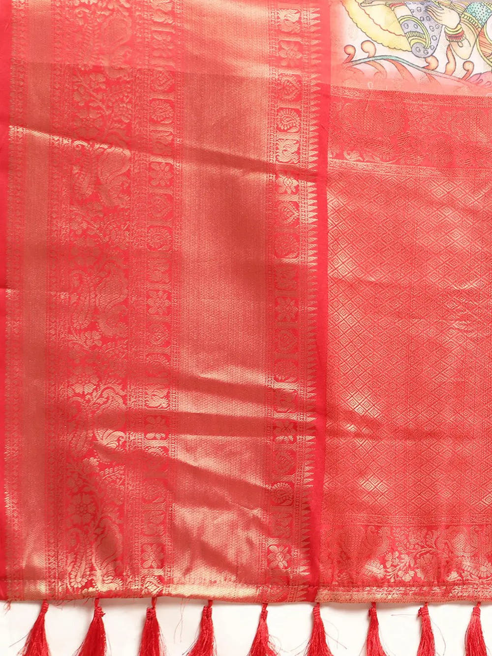 Lastest Kalamkari Pattu Banarasi Silk Saree