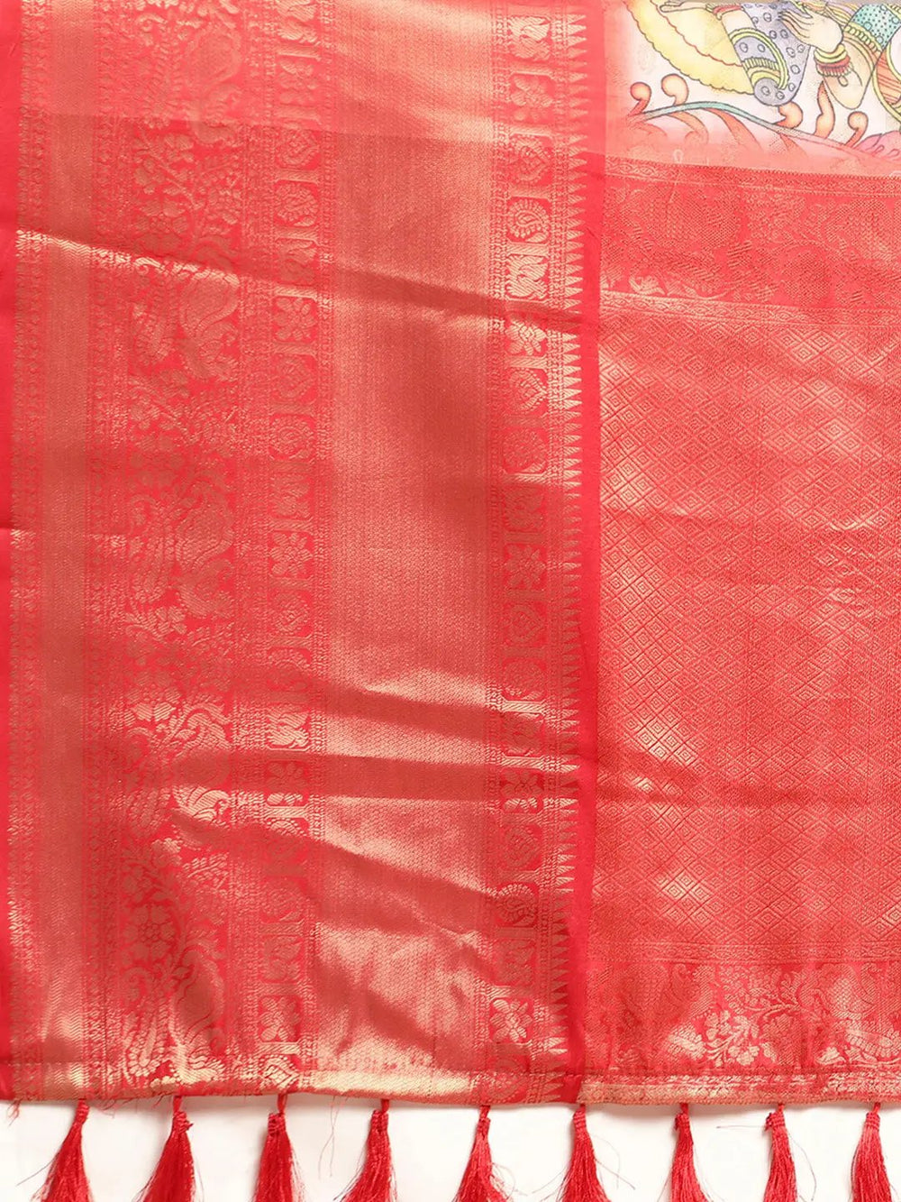 Lastest Kalamkari Pattu Banarasi Silk Saree