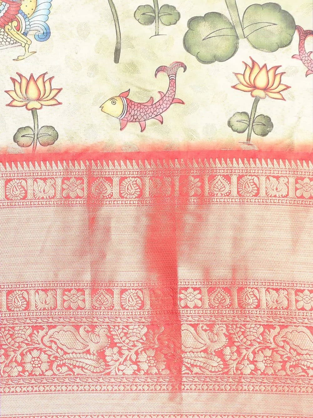  Kalamkari Pattu Banarasi Silk Saree