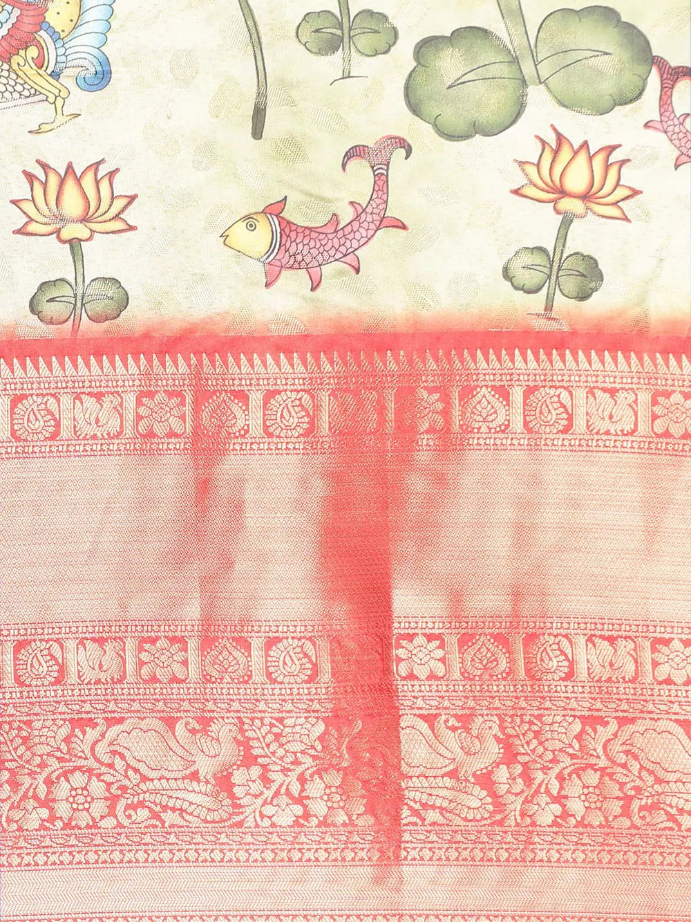  Kalamkari Pattu Banarasi Silk Saree