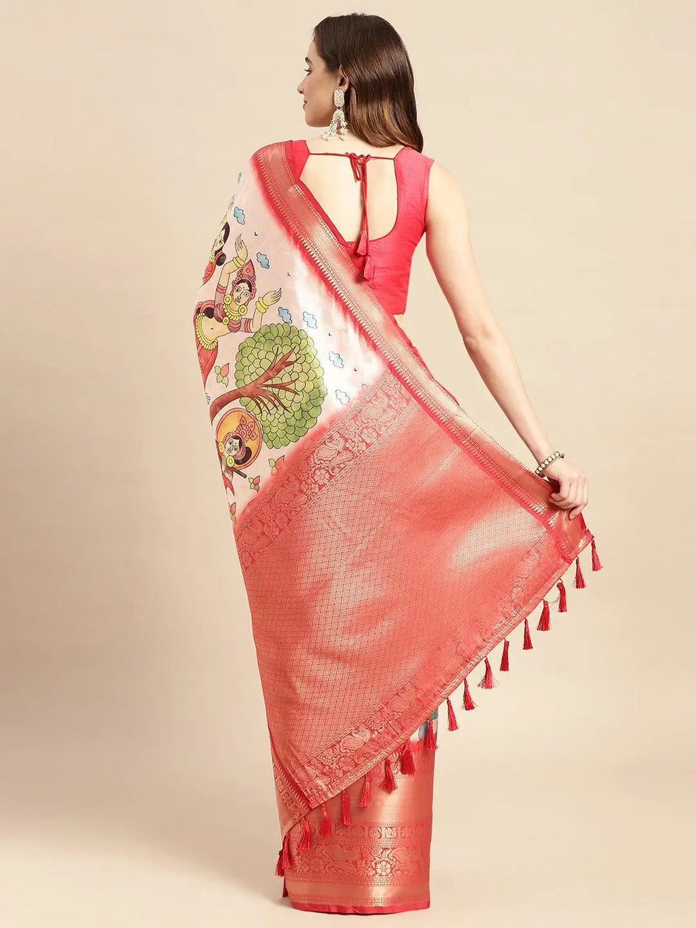 Kalamkari Pattu Banarasi Silk Saree    collapse