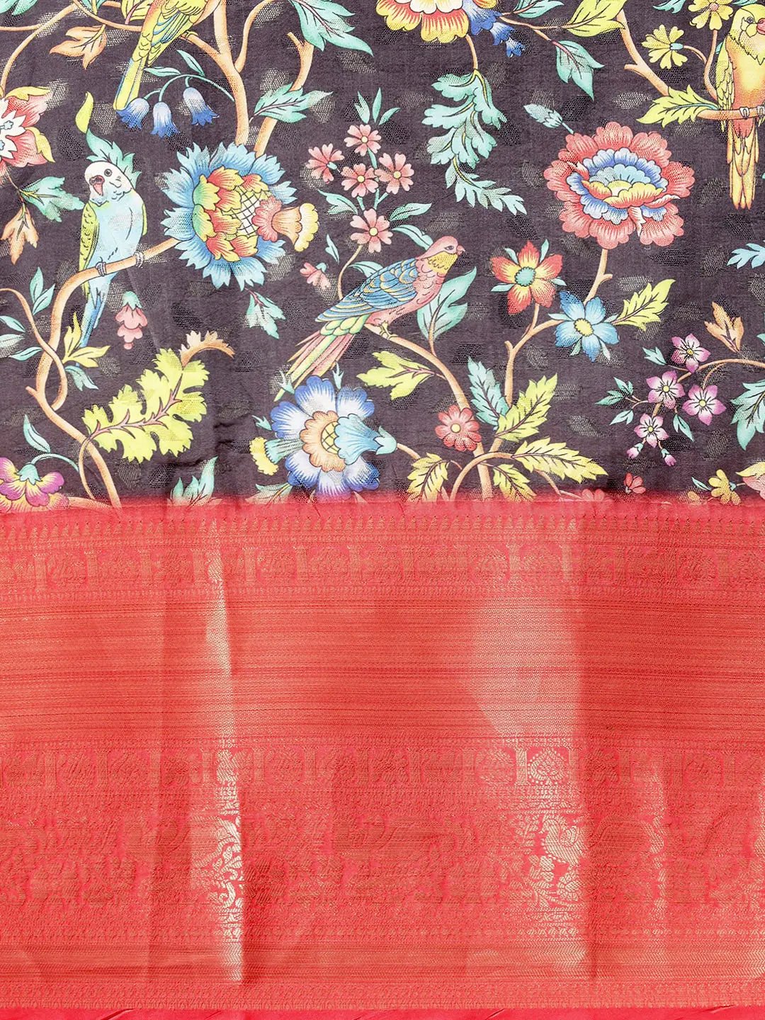 Kalamkari Pattu Banarasi Silk Saree 