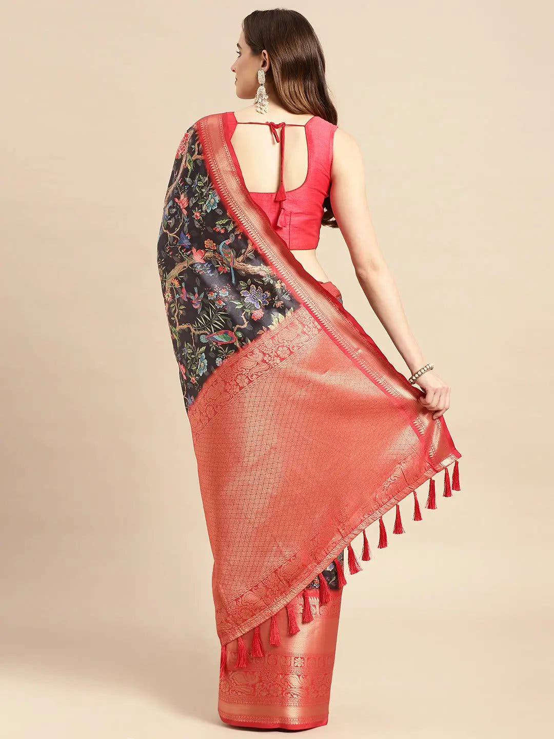 Kalamkari Pattu Banarasi Silk Saree 