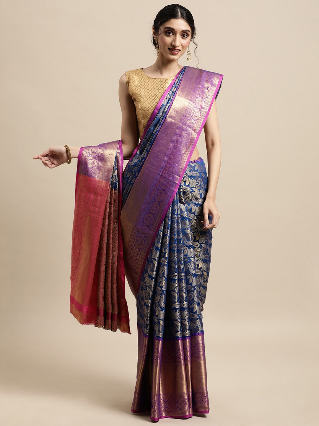  Beautiful Kanjivaram Silk Saree with Woven Design