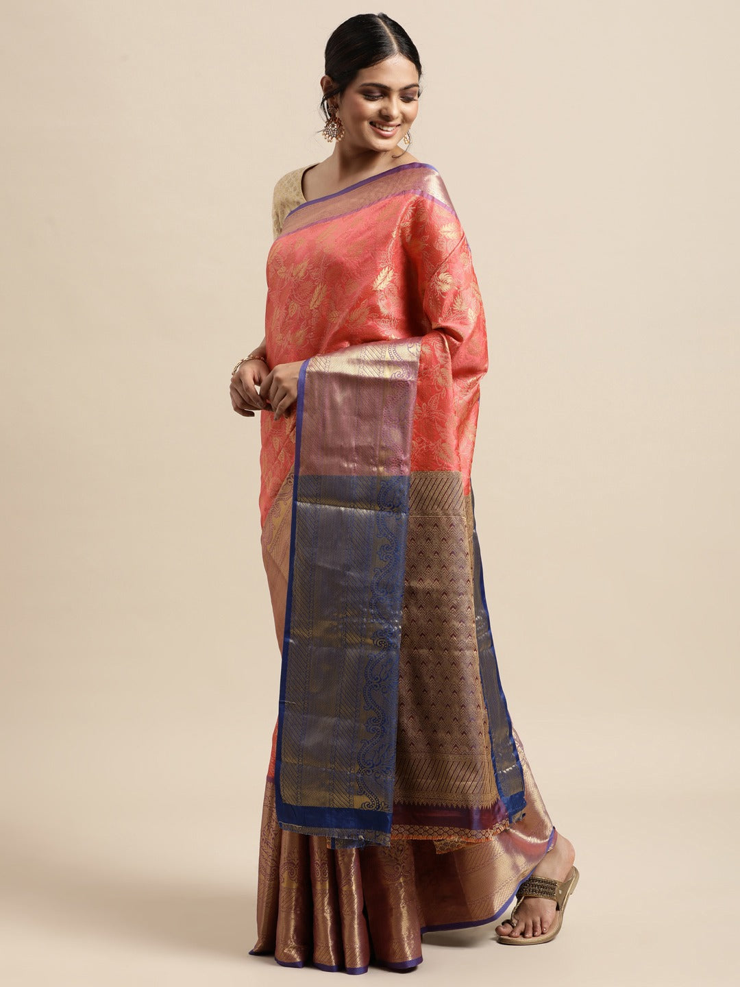 Beautiful Kanjivaram Silk Saree with Zari Work