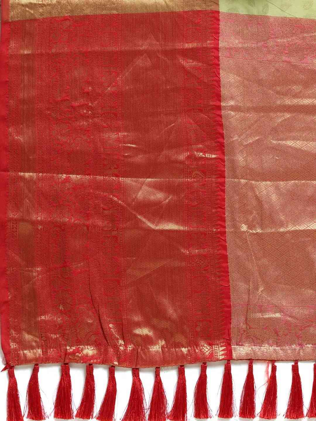 Banarasi Kanchi Pattu Saree with Ethnic Zari Motif Work