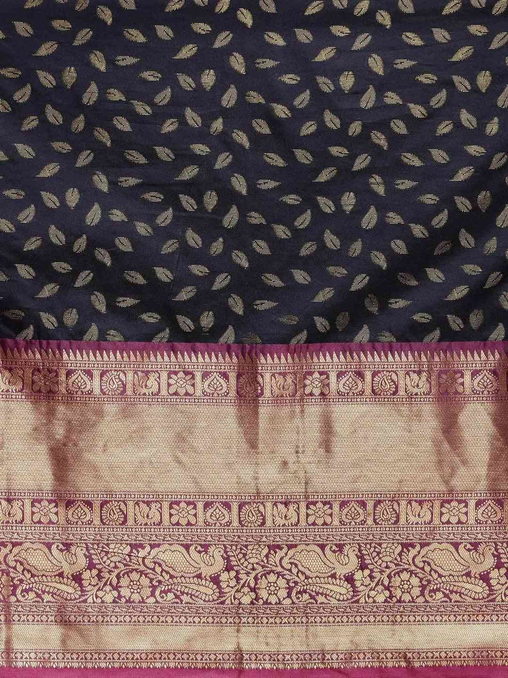  Banarasi Kanchi Pattu Saree with Ethnic Zari Motif Work