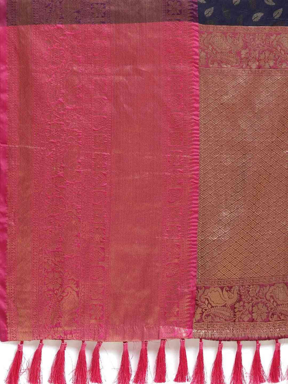  Banarasi Kanchi Pattu Saree with Ethnic Zari Motif Work