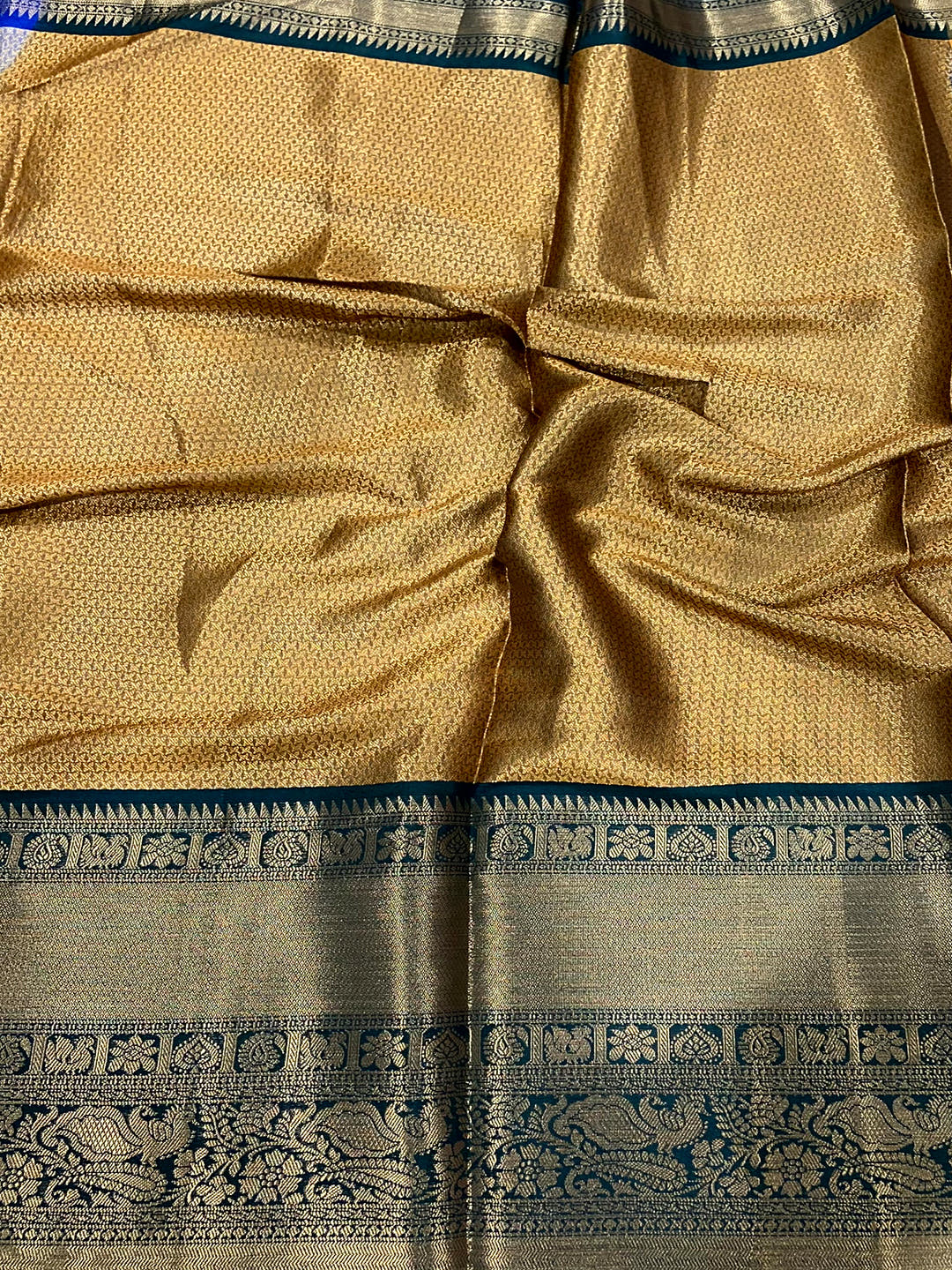 Intricate Ink Blue Banarasi Silk Saree