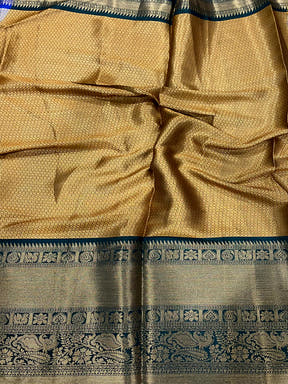 Intricate Ink Blue Banarasi Silk Saree
