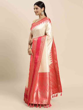  Banarasi Silk Gadwal Pattu Saree With Zari weaving