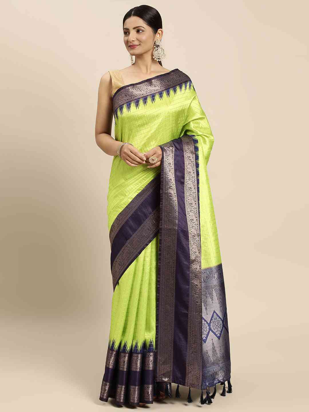  Banarasi Silk Gadwal Pattu Saree With Zari weaving