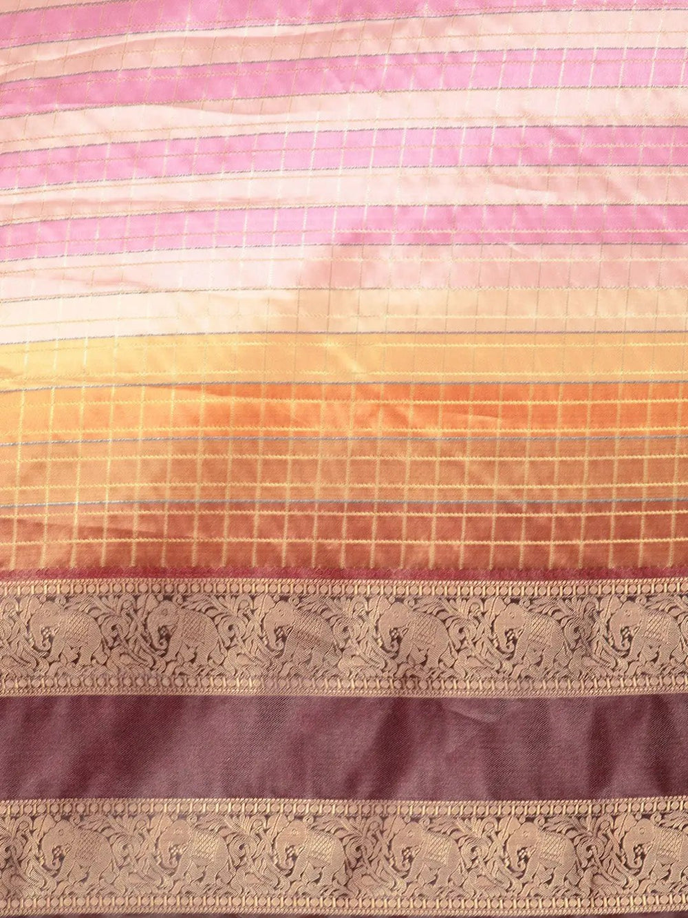 Digital Kalamkari Pattu Banarasi Silk Saree
