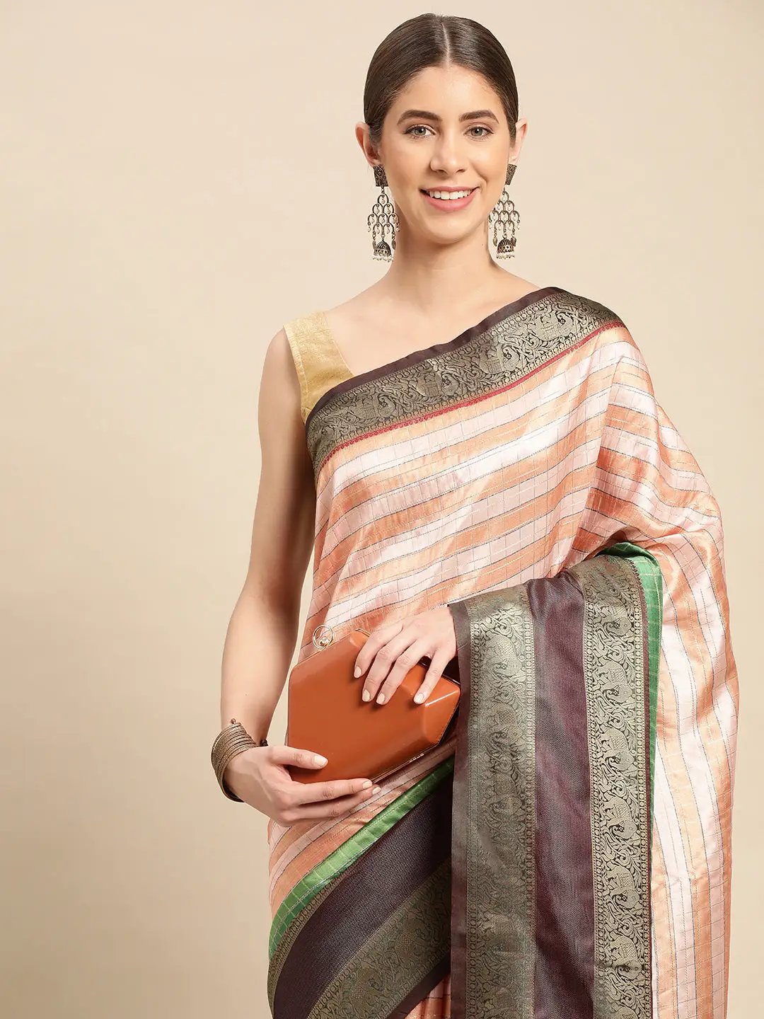  Digital Kalamkari Pattu Banarasi Silk Saree