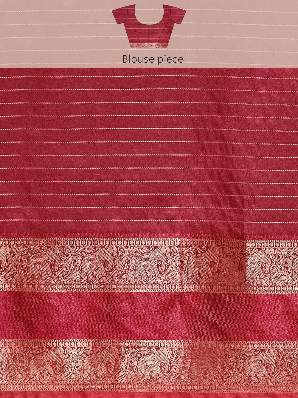  Banarasi Silk Gadwal Pattu Saree With Zari weaving