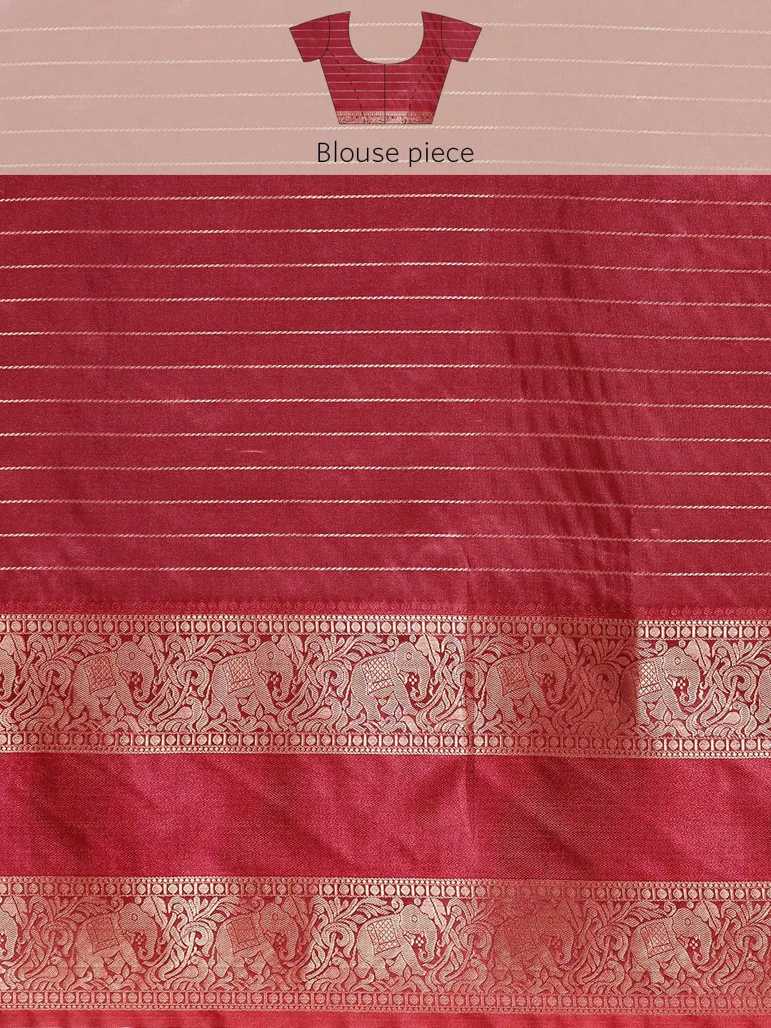  Banarasi Silk Gadwal Pattu Saree With Zari weaving