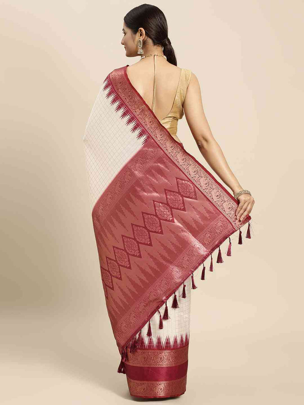  Banarasi Silk Gadwal Pattu Saree With Zari weaving