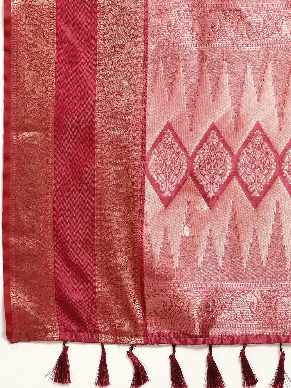  Banarasi Silk Gadwal Pattu Saree With Zari weaving