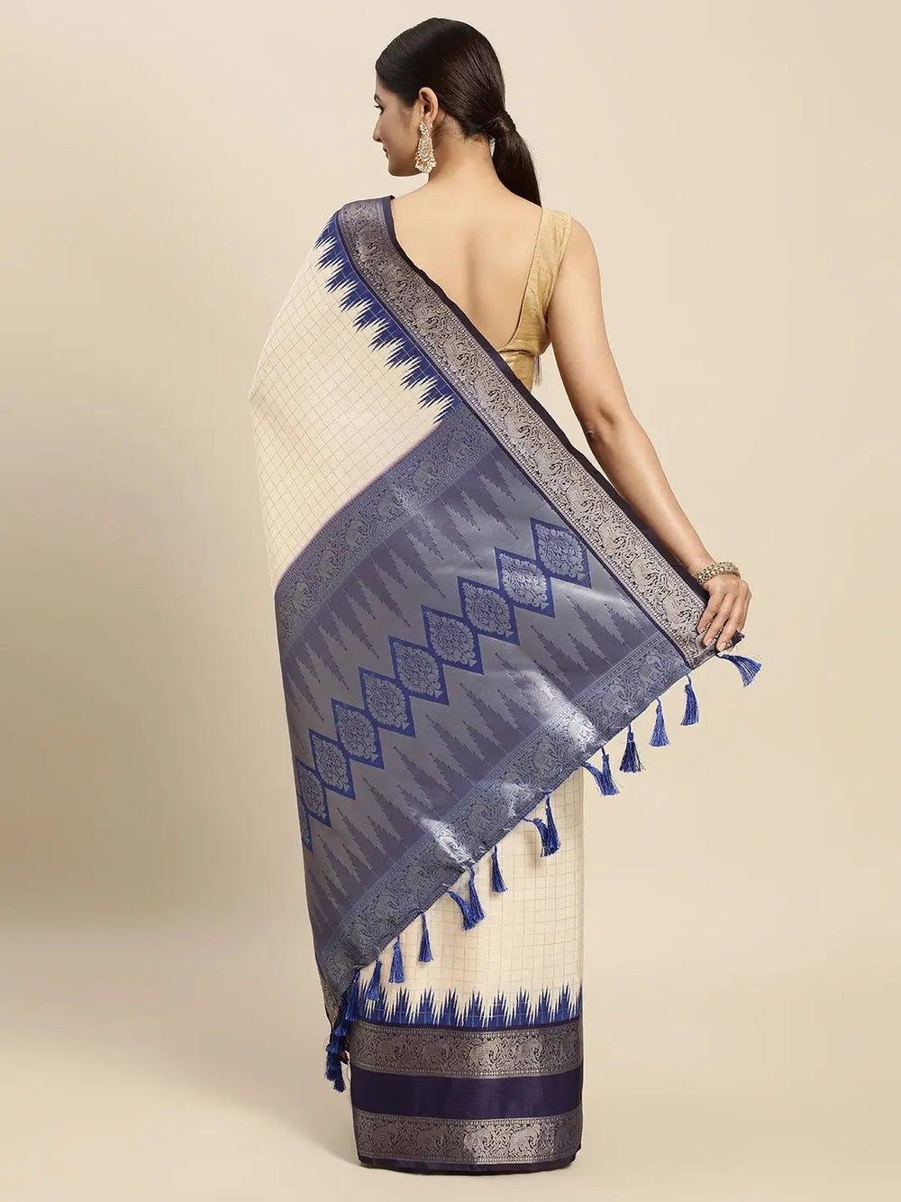  Banarasi Silk Gadwal Pattu Saree With Zari weaving