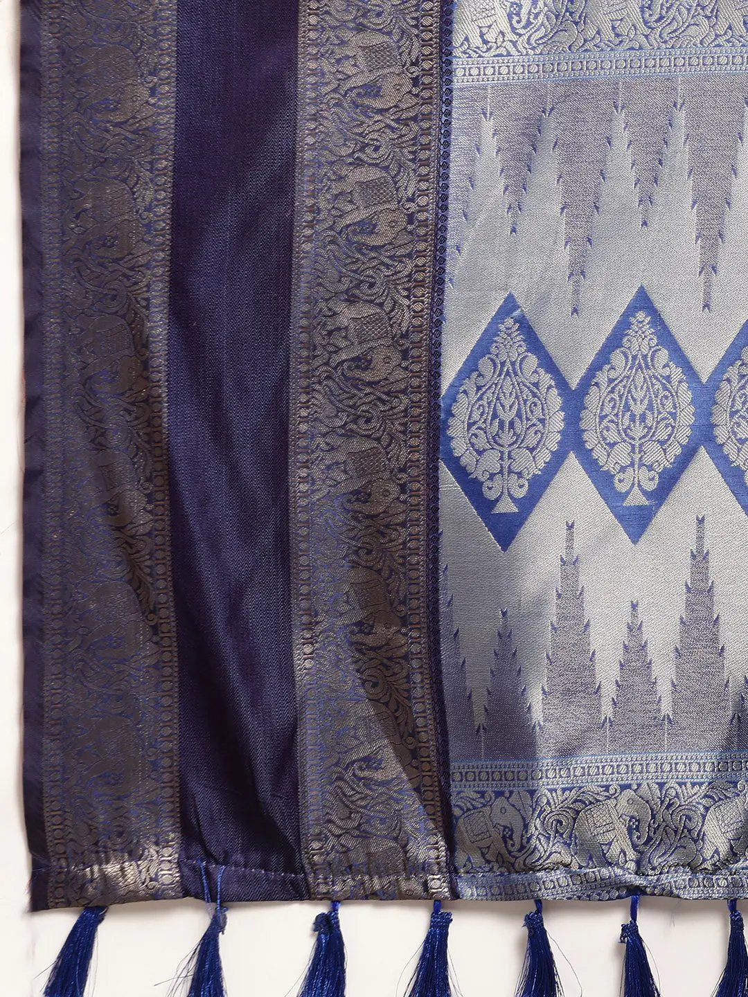  Banarasi Silk Gadwal Pattu Saree With Zari weaving