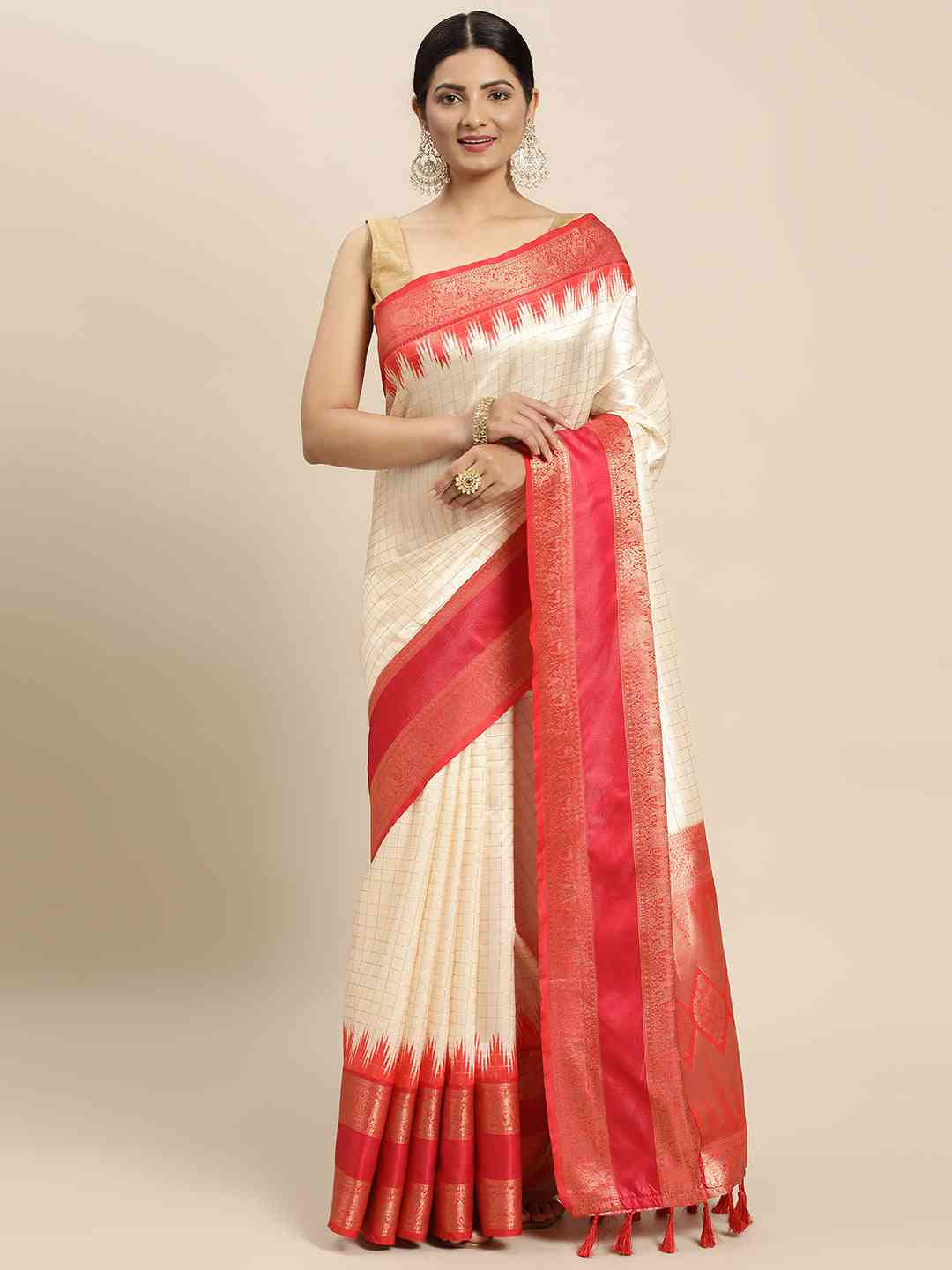  Banarasi Silk Gadwal Pattu Saree With Zari weaving