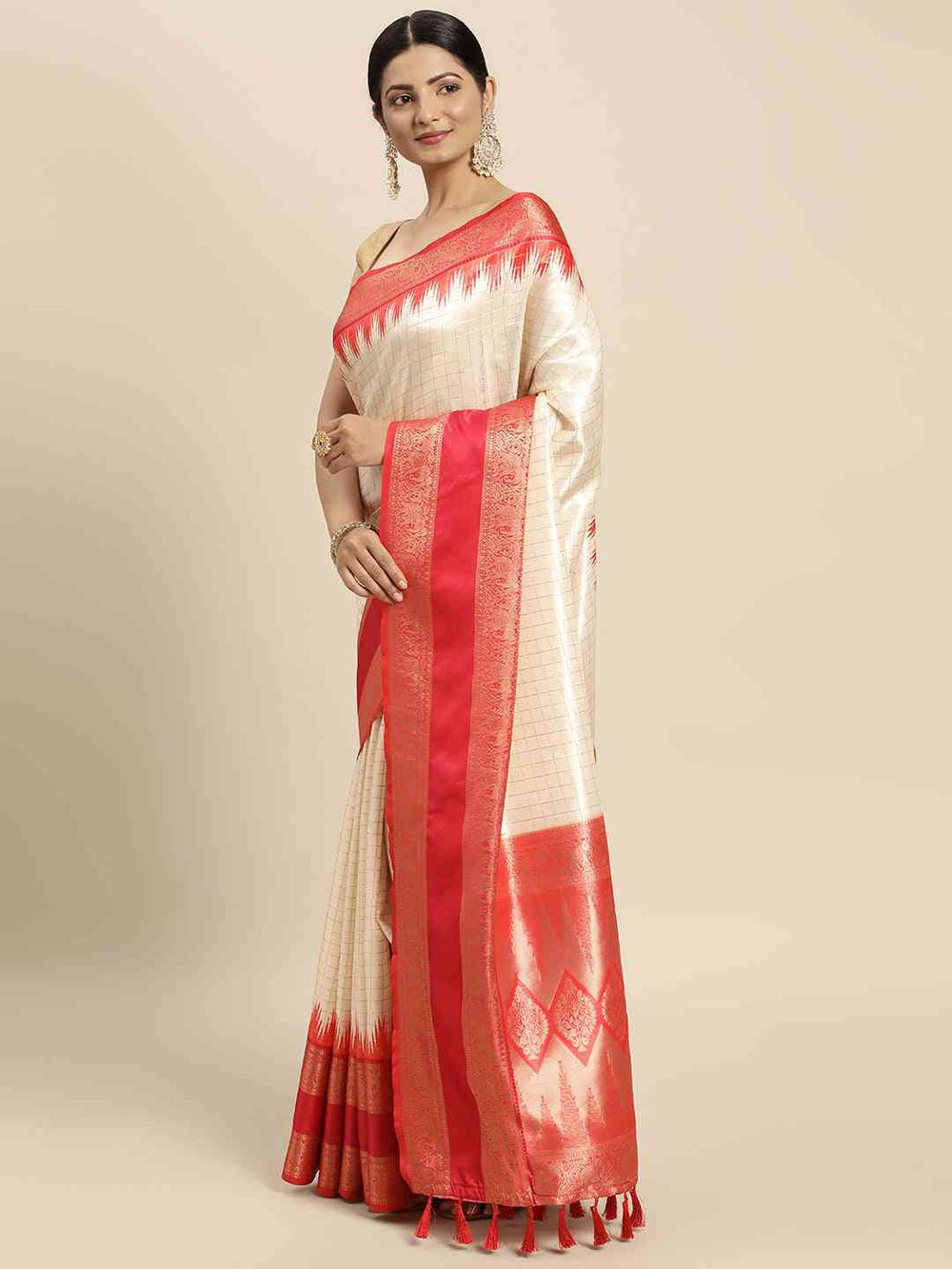  Banarasi Silk Gadwal Pattu Saree With Zari weaving