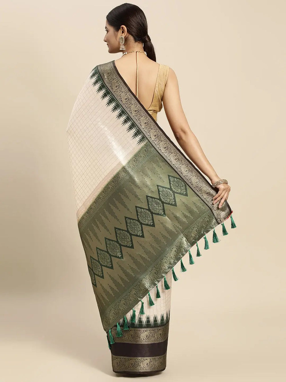  Banarasi Silk Gadwal Pattu Saree With Zari weaving