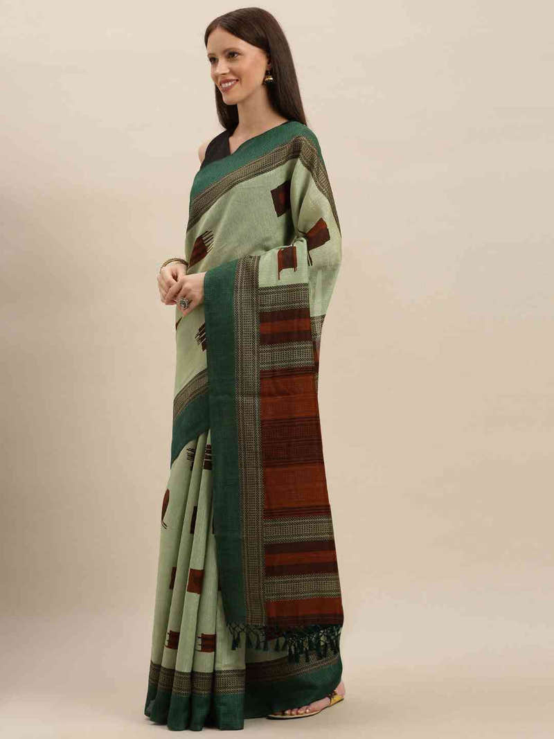 Beautiful Silk Saree With Geometric Prints
