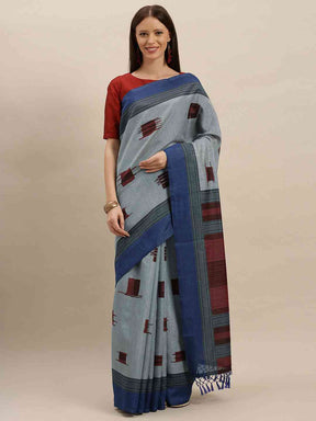 Beautiful Silk Saree With Geometric Prints