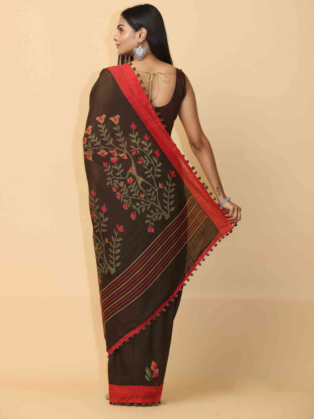 Pure Slab Cotton Trendy Block Print Designer Saree