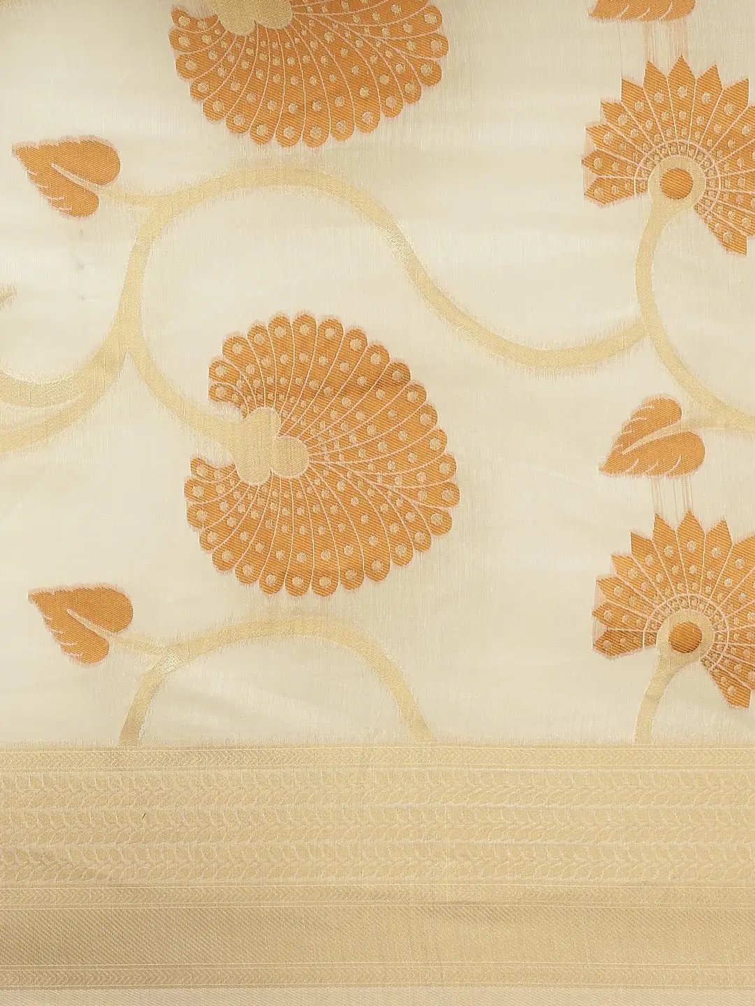  Stylish Cotton Blend Woven Design Saree 