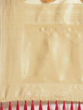  Stylish Cotton Blend Woven Design Saree 
